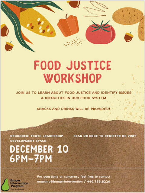 Food Justice Workshop 12/10/21 7pm-8pm