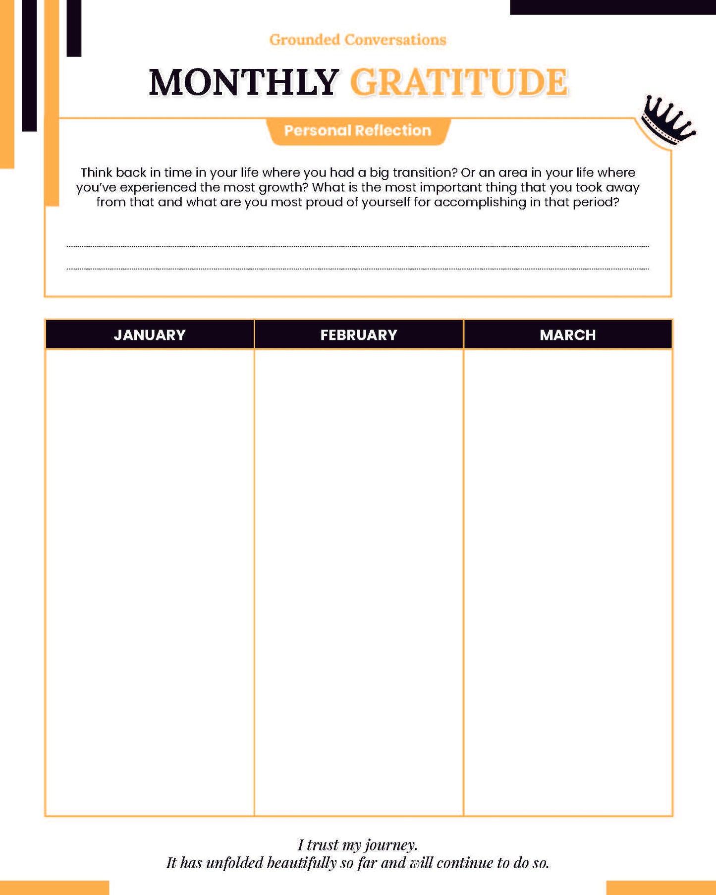 Black Coffee Monthly Gratitude Journal