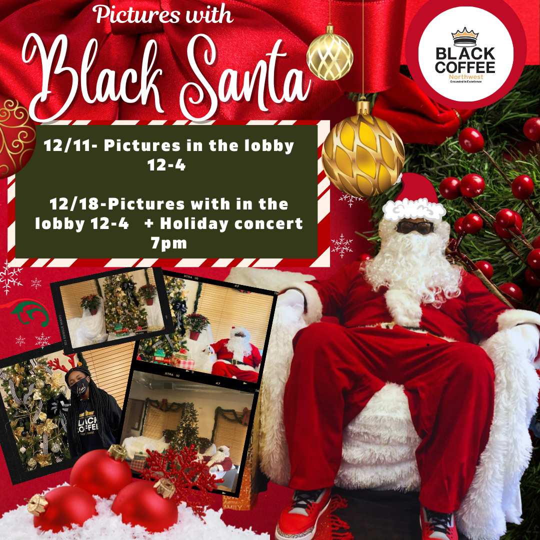 Black Santa in the Lobby Saturday 12/18/21 12pm-4pm