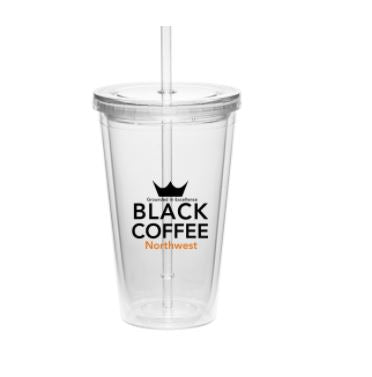 16 oz. Double Wall Acrylic Cold Drink Tumbler With Straws